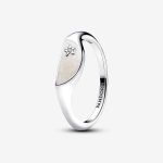 Halved Enamel Signet Ring Sterling silver