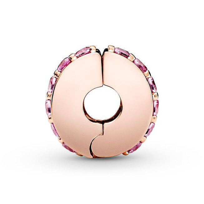 Pink Sparkling Row Clip Charm Rose - Image 3