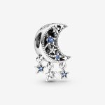Star & Crescent Moon Charm Sterling silver
