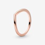 Polished Wishbone Ring Rose gold plated
