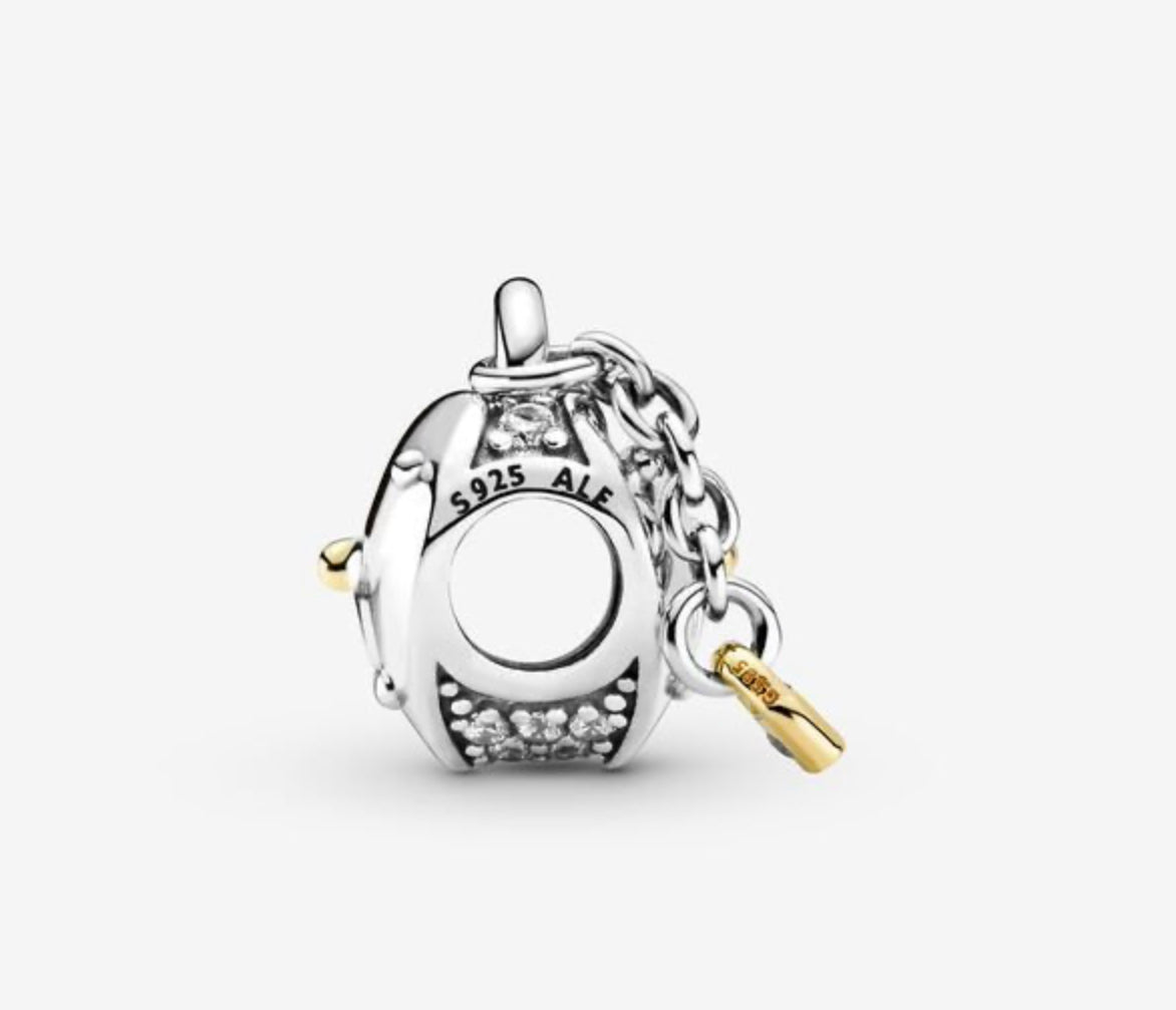 Two-Tone Heart and Lock Charm - Image 3