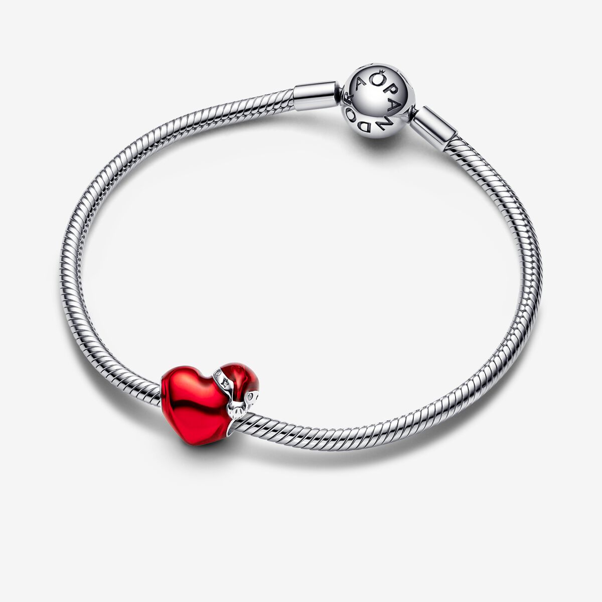 Metallic Red Christmas Heart Charm - Image 3