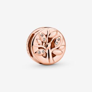 Rose Sparkling Family Tree Clip Charm