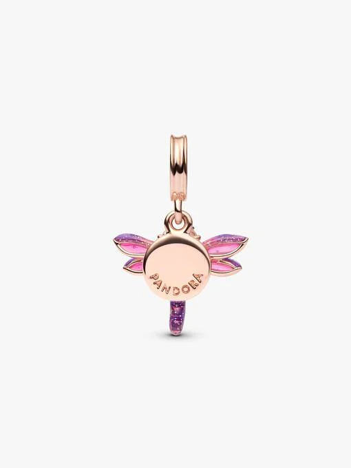 Pink Dragonfly Double Dangle Charm - Image 2