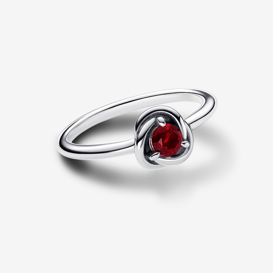 January Red Eternity Circle Ring - Image 2