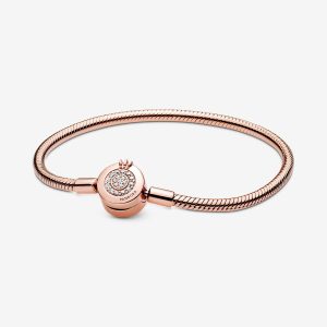 Smooth Rose Signature Padlock Bracelet