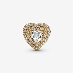 Sparkling Leveled Hearts Charm