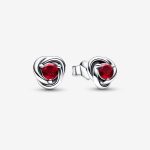Eternity Circle Stud Earrings – July True Red