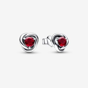 Eternity Circle Stud Earrings – July True Red