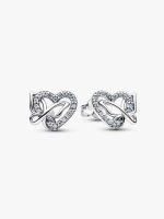 Entwined Heart & Butterfly Stud Earrings