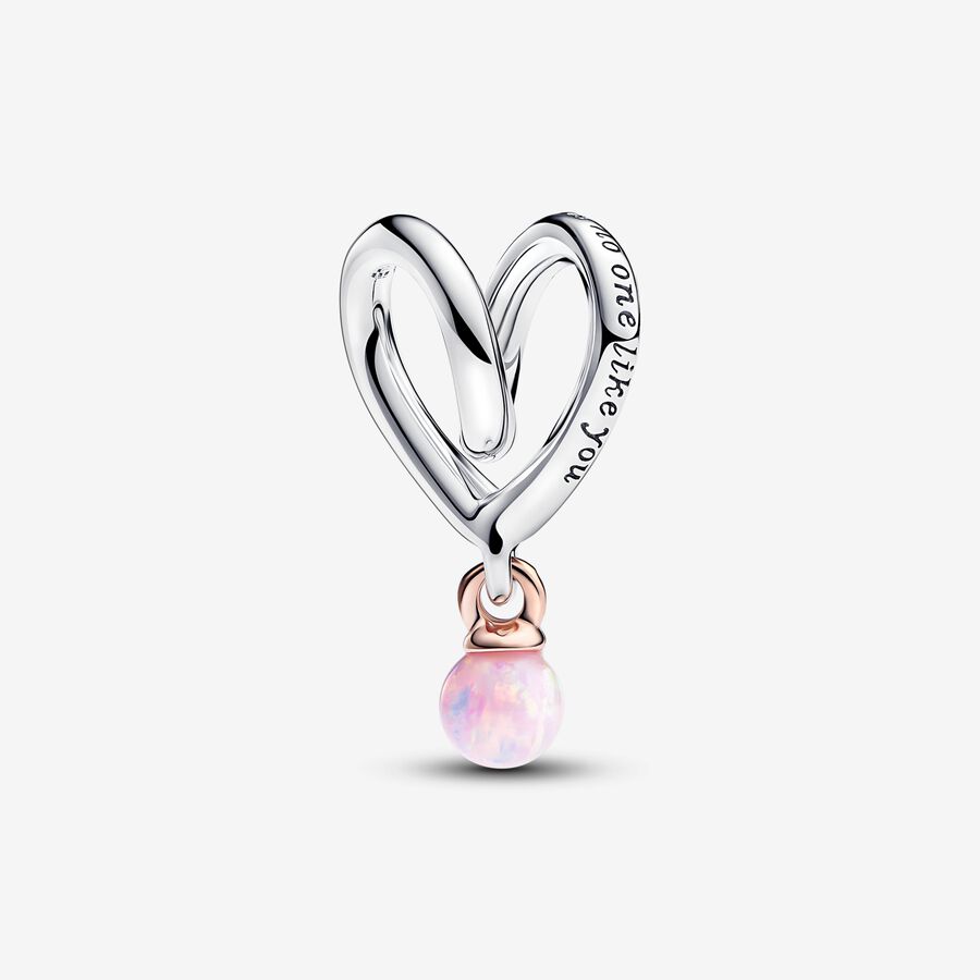Two-tone Wrapped Heart Charm - Image 4