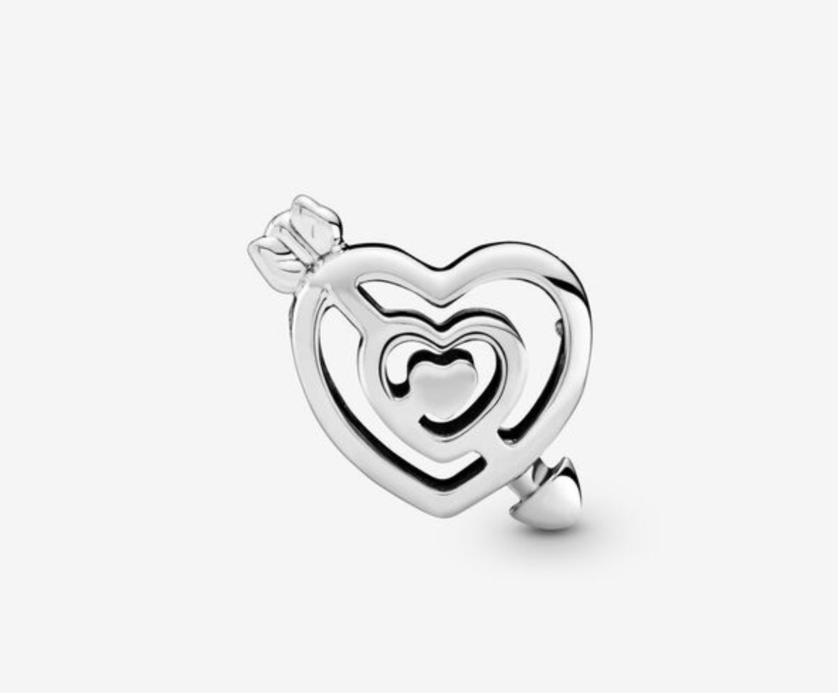 Openwork Heart Labyrinth & Arrow Charm - Image 2