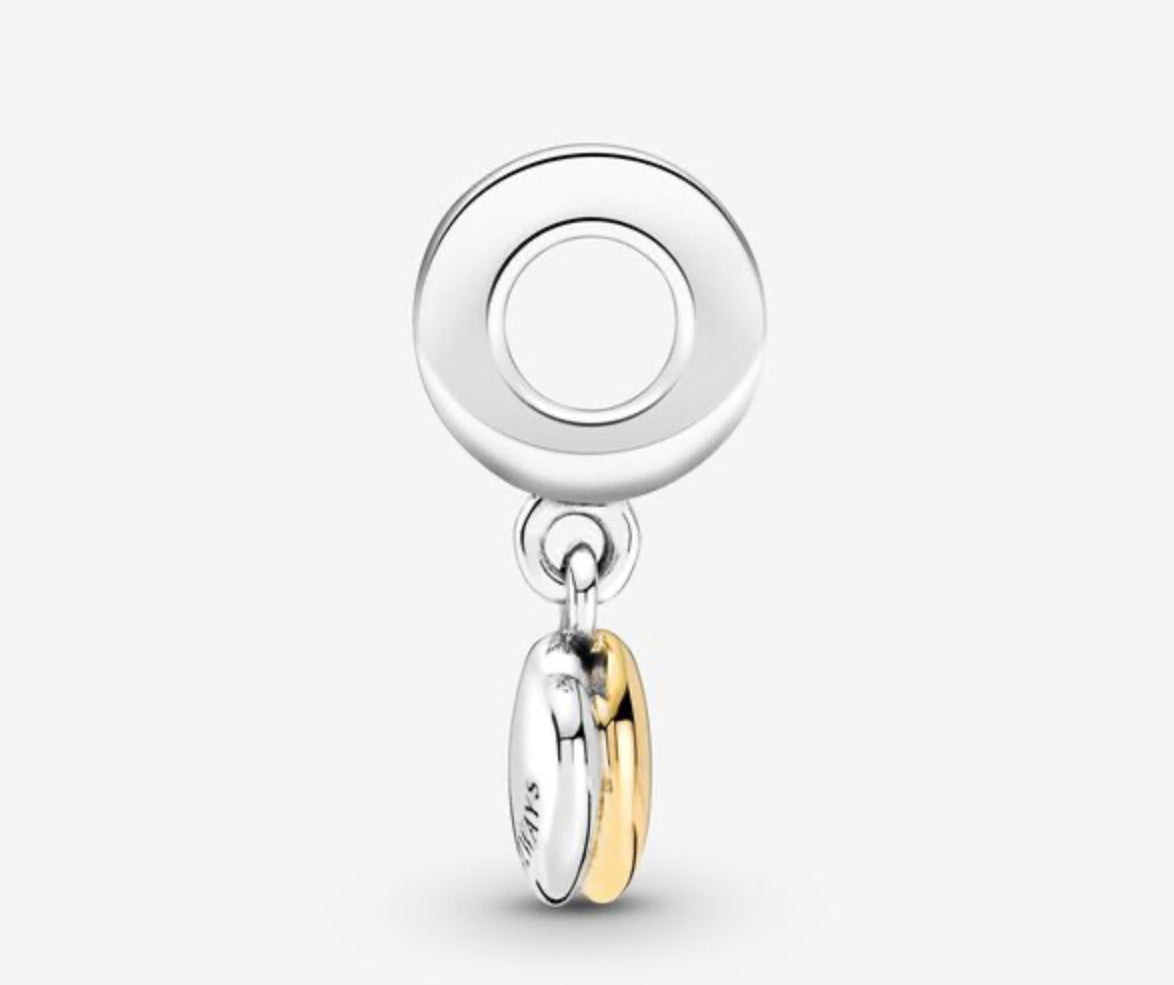 Two-Tone Double Heart Dangle Charm - Image 3