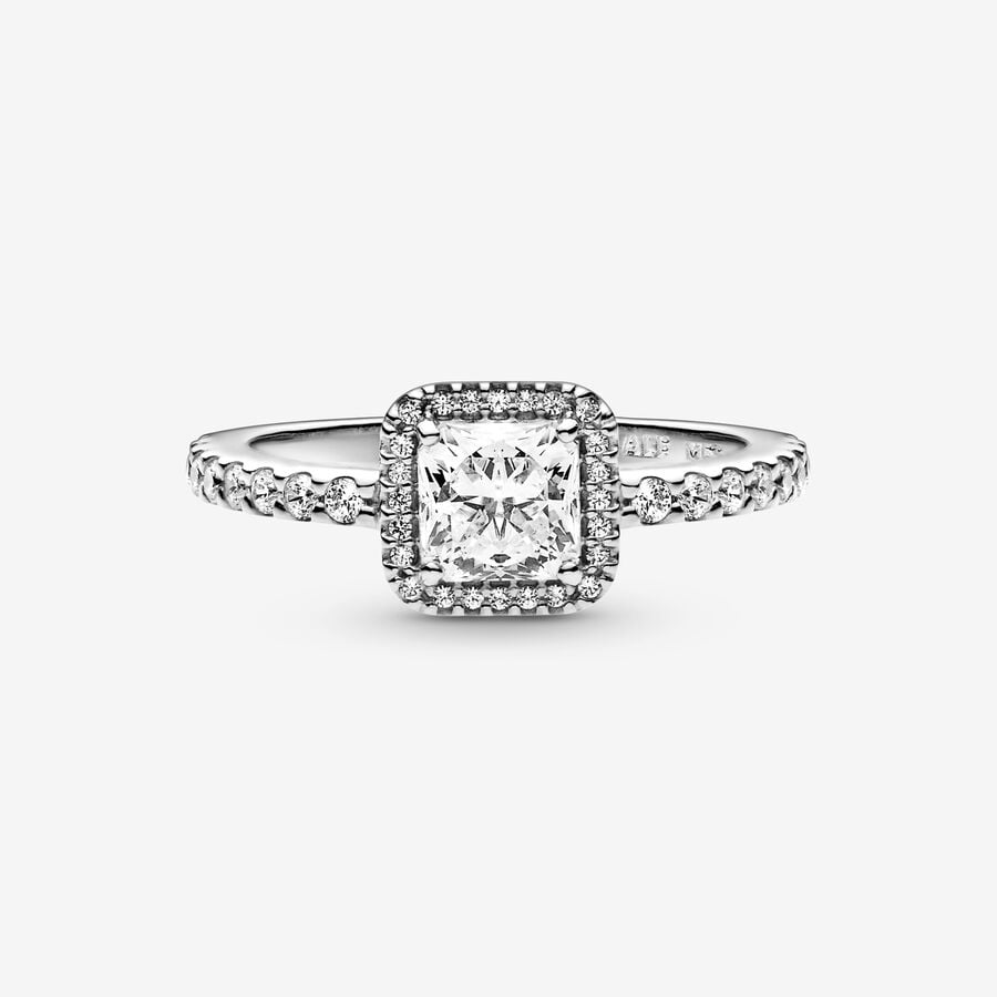 Square Sparkle Halo Ring - Image 4
