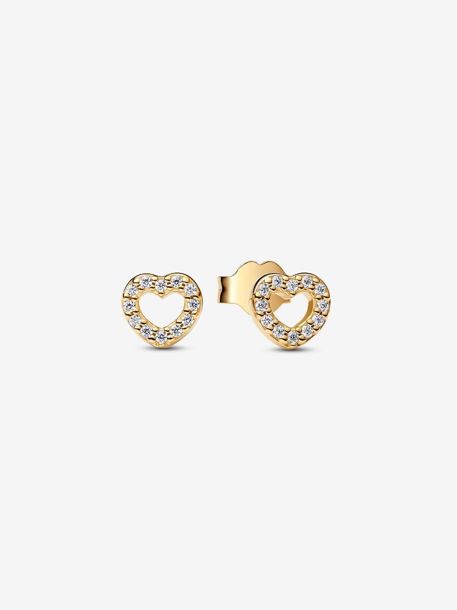 Open Heart Stud Earrings