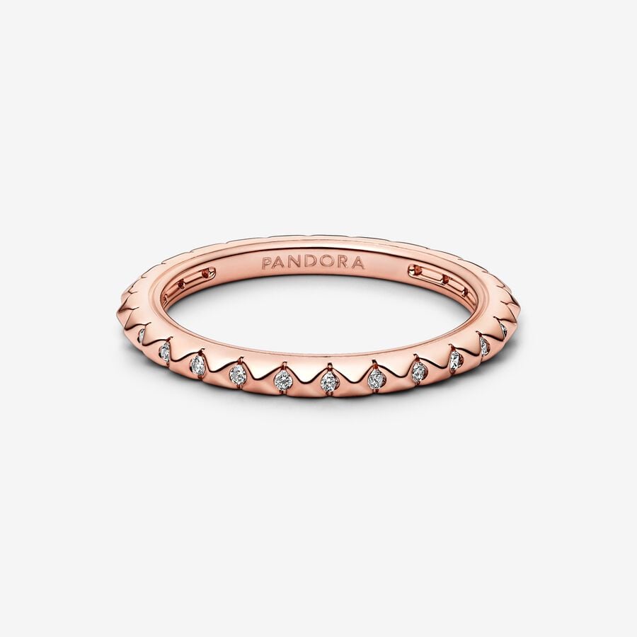 Pyramids Ring Rose gold plated - Image 3