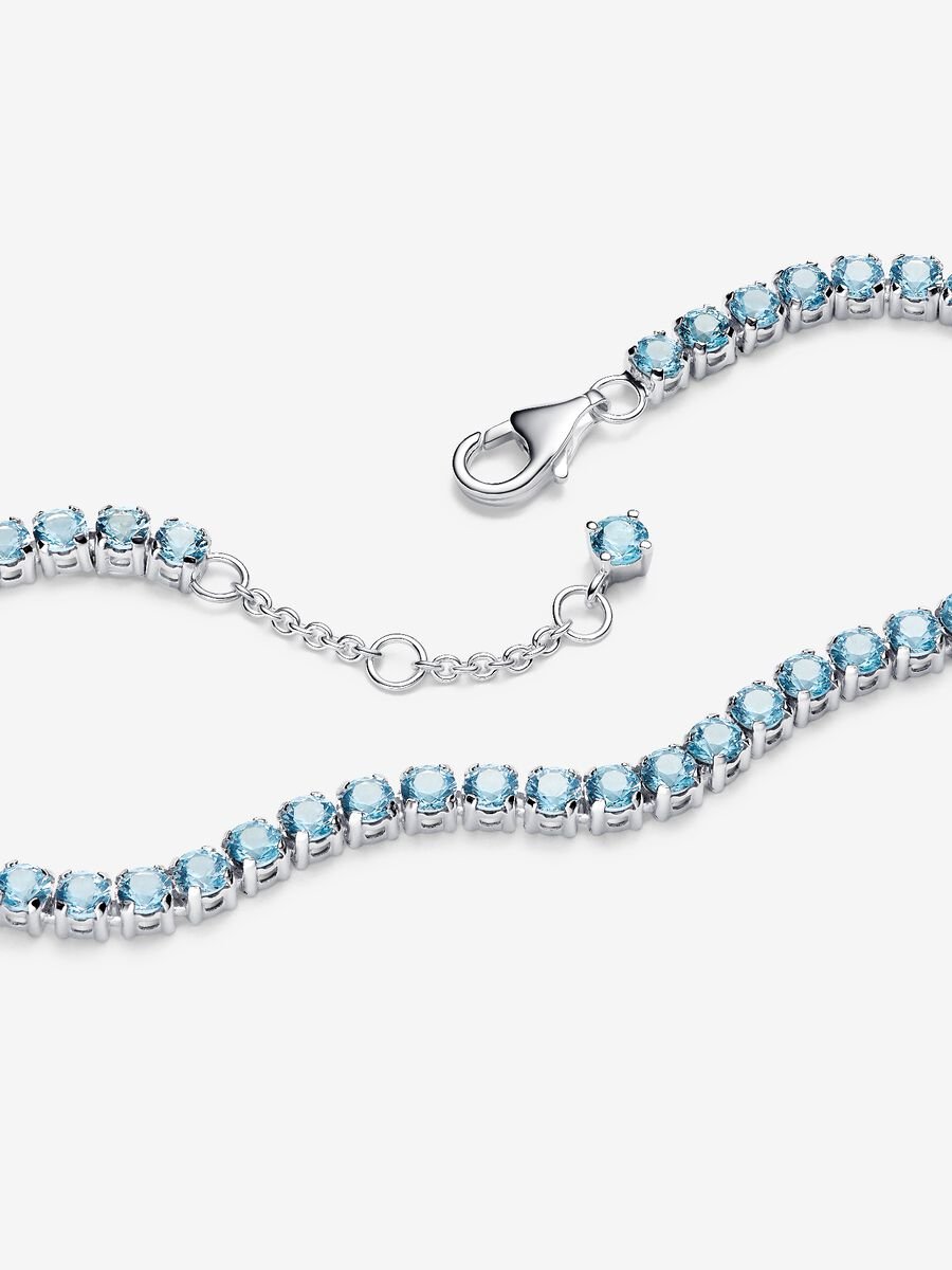 Sparkling Light Blue Tennis Bracelet - Image 2