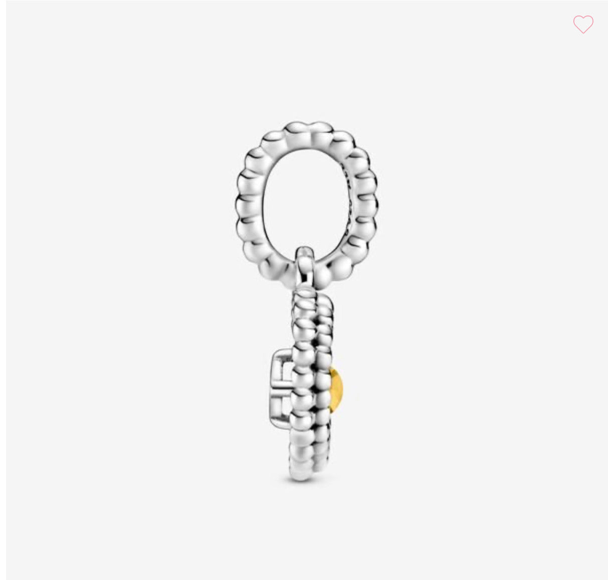 Honey Beaded Heart Dangle Charm (November) - Image 3