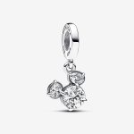 Mouse Sparkling Head Silhouette Dangle Charm