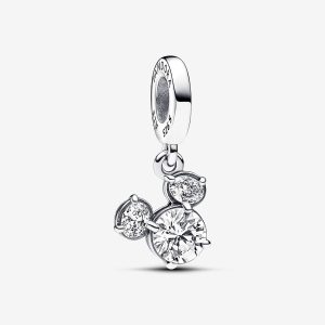 Mouse Sparkling Head Silhouette Dangle Charm