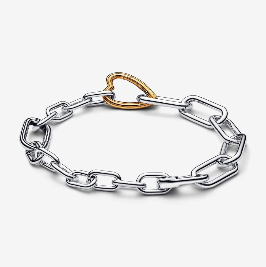 Two-tone Heart Openable Link Chain Bracelet - Image 2