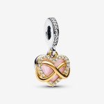 Sparkling Infinity Heart Dangle Charm
