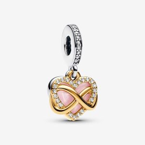 Sparkling Infinity Heart Dangle Charm