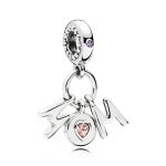 Perfect Mom Dangle Charm - Soft Pink & Lilac Crystal