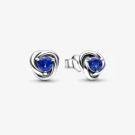 September Birthstone Eternity Circle Stud Earrings