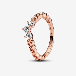 Regal Swirl Tiara Ring Rose gold plated