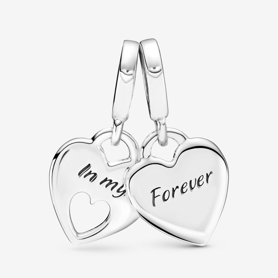 Double Heart Split Dangle Charm - Image 3
