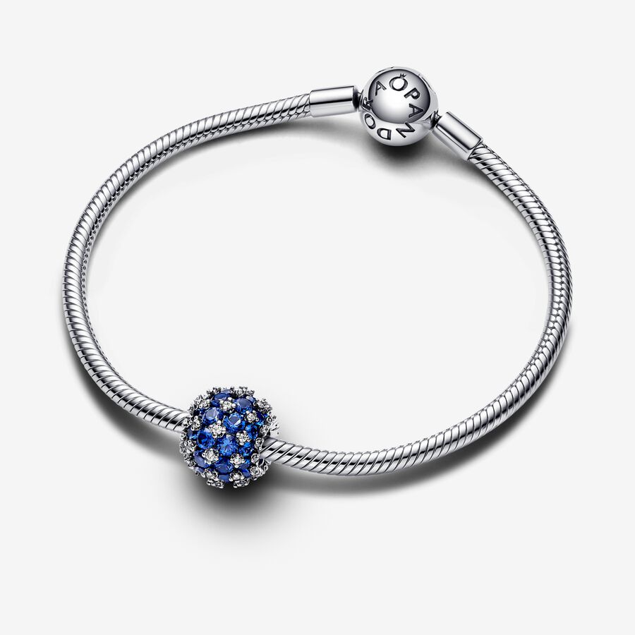 Sparkling Pavé Round Blue Charm - Image 3