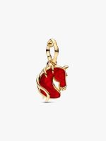 Red Fire Horse Murano Glass Dangle Charm