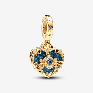 Pumpkin Carriage and Heart Double Pendant
