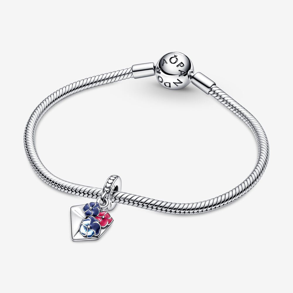 Pansy Flower Envelope Dangle Charm - Image 3