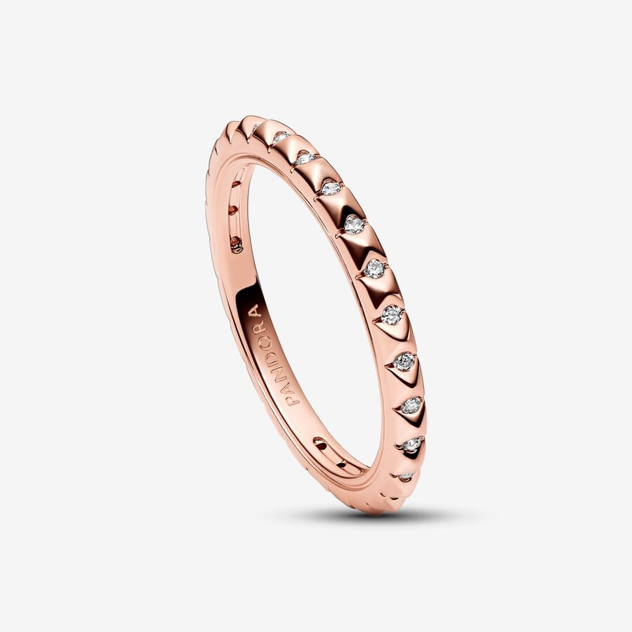 Pyramids Ring Rose gold plated - Image 2