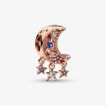 14k Rose Gold-Plated Star & Crescent Moon Charm