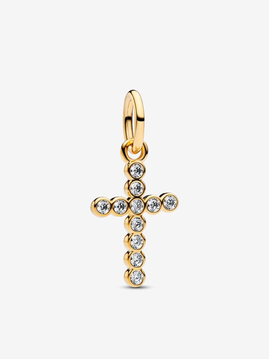 Round Bezel Cross Necklace Set - Image 2