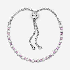 Pink & Clear Sparkle Slider Bracelet