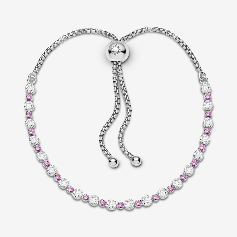 Pink & Clear Sparkle Slider Bracelet
