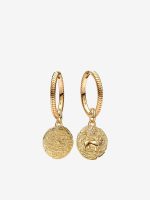 Lion Medallion Charms Earrings
