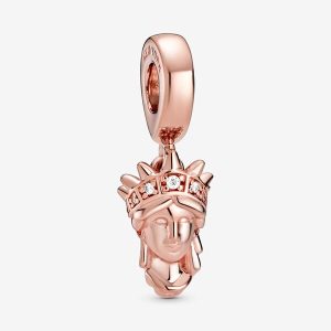 New York Statue of Liberty Dangle Charm- Rose