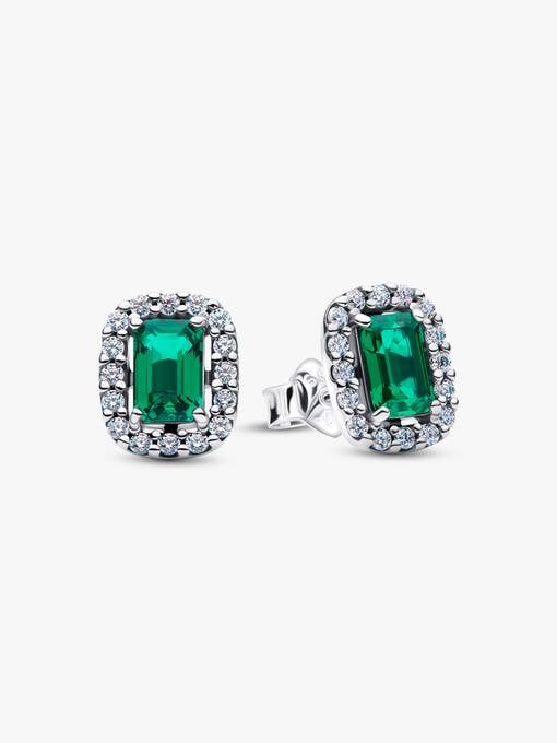 Sparkling Rectangular Stud Earrings