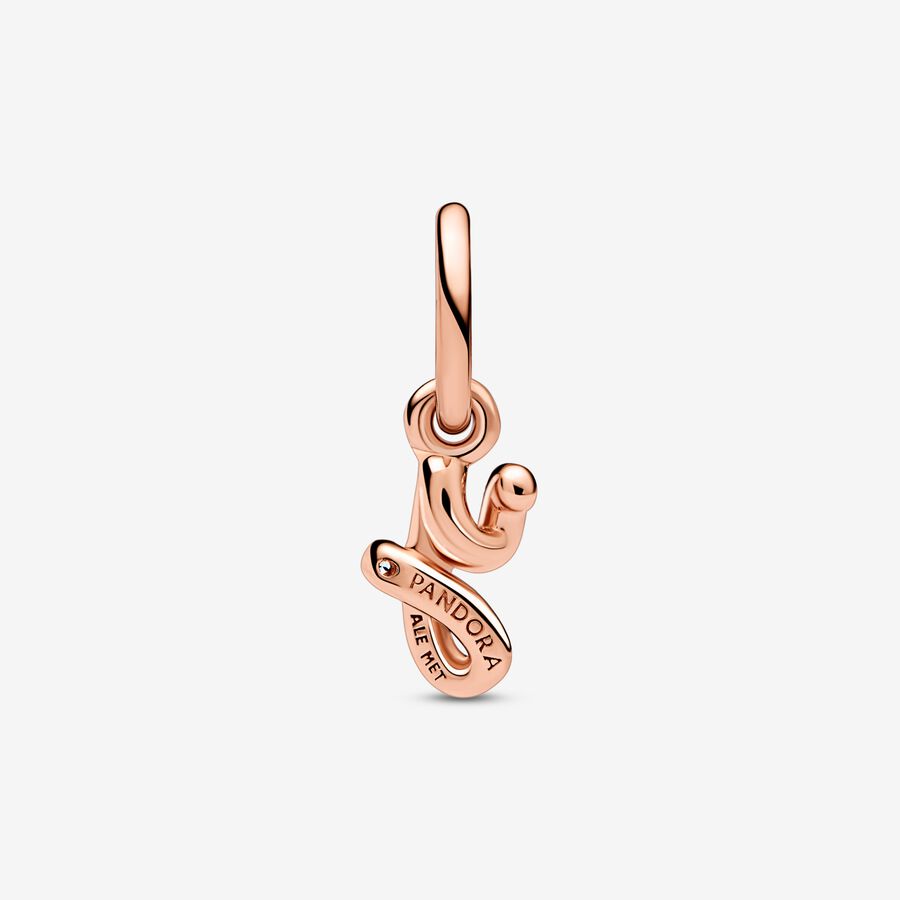 Letter Y Script Alphabet Dangle Charm - Image 2