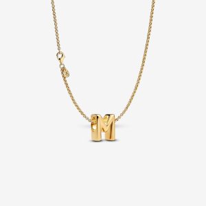 Letter M Charm Necklace