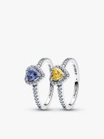 Celestial Love Elevated Heart Ring Duo