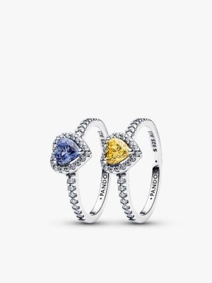 Celestial Love Elevated Heart Ring Duo