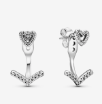 Sparkling Wishbone Heart Earrings