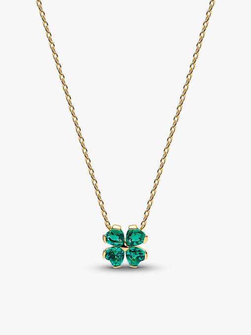 Green Lucky Little Clover Necklace & Earring Set - Image 2