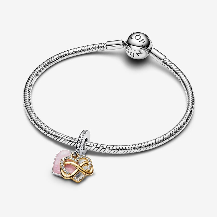 Sparkling Infinity Heart Dangle Charm - Image 3